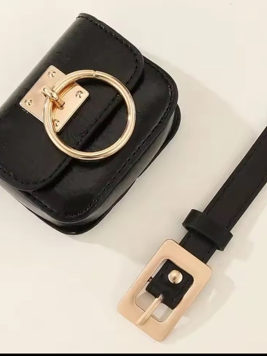 Black Faux Leather Belt Bag main image 4